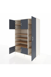 Kronos Dolap 11 Raflı 5 Kapaklı 132x59x195 Aytaşı-Antrasit/Çam