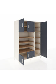 Kronos Dolap 11 Raflı 5 Kapaklı 132x59x195 Aytaşı-Antrasit/Çam