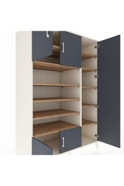 Kronos Dolap 11 Raflı 5 Kapaklı 132x59x195 Aytaşı-Antrasit/Çam