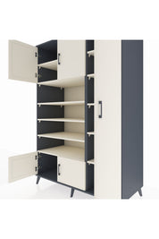 Kronos Dolap 11 Raflı 5 Kapaklı 132x59x195 Antrasit-Aytaşı/Aytaşı