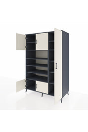 Kronos Dolap 11 Raflı 5 Kapaklı 132x59x195 Antrasit-Aytaşı/Antrasit