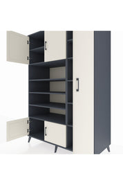 Kronos Dolap 11 Raflı 5 Kapaklı 132x59x195 Antrasit-Aytaşı/Antrasit