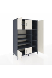 Kronos Dolap 11 Raflı 5 Kapaklı 132x59x195 Antrasit-Aytaşı/Antrasit