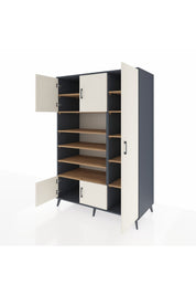 Kronos Dolap 11 Raflı 5 Kapaklı 132x59x195 Antrasit-Aytaşı/Çam