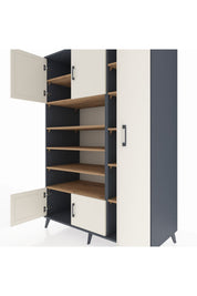 Kronos Dolap 11 Raflı 5 Kapaklı 132x59x195 Antrasit-Aytaşı/Çam