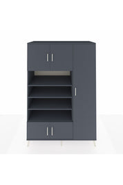 Kronos Dolap 11 Raflı 5 Kapaklı 132x59x195 Antrasit-Antrasit/Antrasit