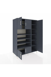 Kronos Dolap 11 Raflı 5 Kapaklı 132x59x195 Antrasit-Antrasit/Antrasit