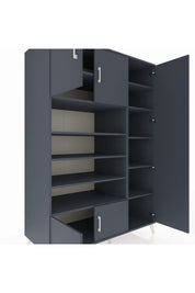 Kronos Dolap 11 Raflı 5 Kapaklı 132x59x195 Antrasit-Antrasit/Antrasit