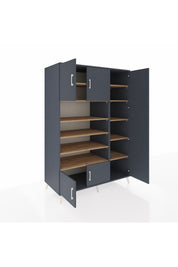 Kronos Dolap 11 Raflı 5 Kapaklı 132x59x195 Antrasit-Antrasit/Çam