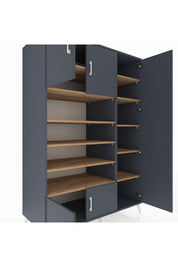 Kronos Dolap 11 Raflı 5 Kapaklı 132x59x195 Antrasit-Antrasit/Çam