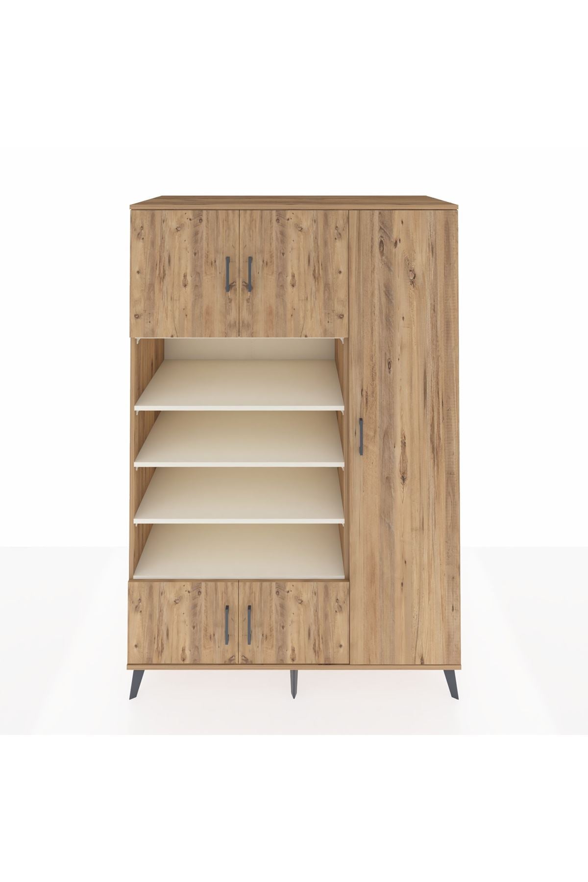 Kronos Dolap 11 Raflı 5 Kapaklı 132x59x195 Çam-Çam/Aytaşı