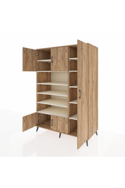 Kronos Dolap 11 Raflı 5 Kapaklı 132x59x195 Çam-Çam/Aytaşı