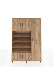 Kronos Dolap 11 Raflı 5 Kapaklı 132x59x195 Çam-Çam/Çam