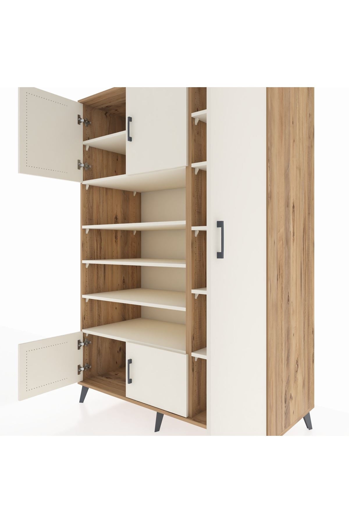 Kronos Dolap 11 Raflı 5 Kapaklı 132x59x195 Çam-Aytaşı/Aytaşı