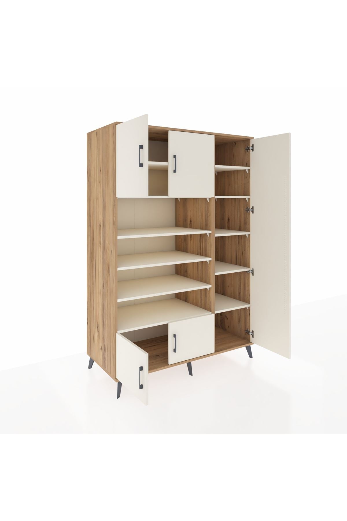 Kronos Dolap 11 Raflı 5 Kapaklı 132x59x195 Çam-Aytaşı/Aytaşı