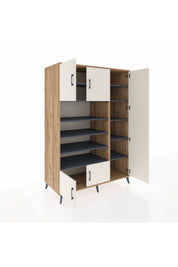 Kronos Dolap 11 Raflı 5 Kapaklı 132x59x195 Çam-Aytaşı/Antrasit