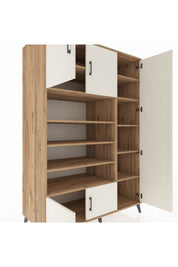 Kronos Dolap 11 Raflı 5 Kapaklı 132x59x195 Çam-Aytaşı/Çam