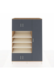 Kronos Dolap 11 Raflı 5 Kapaklı 132x59x195 Çam-Antrasit/Aytaşı