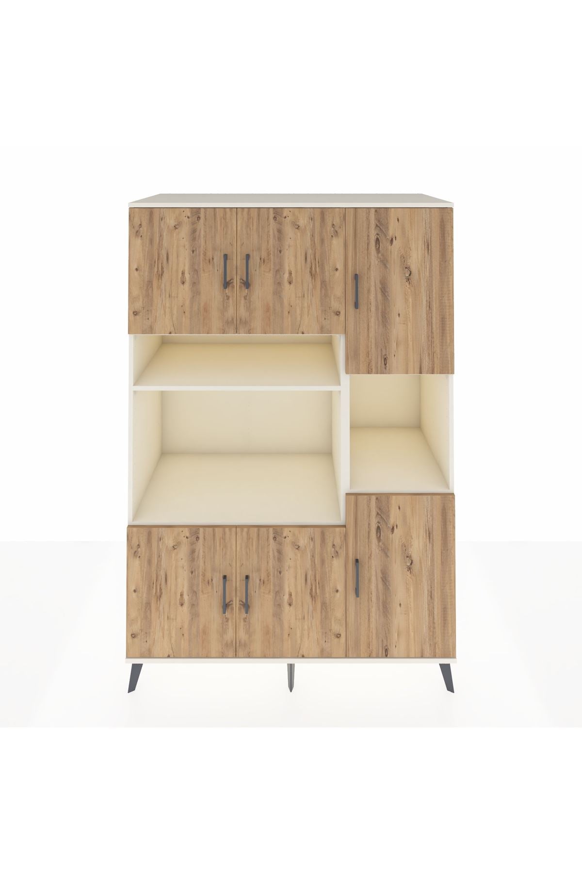 Kronos Dolap 9 Raflı 6 Kapaklı 132x59x195 Aytaşı-Çam/Aytaşı