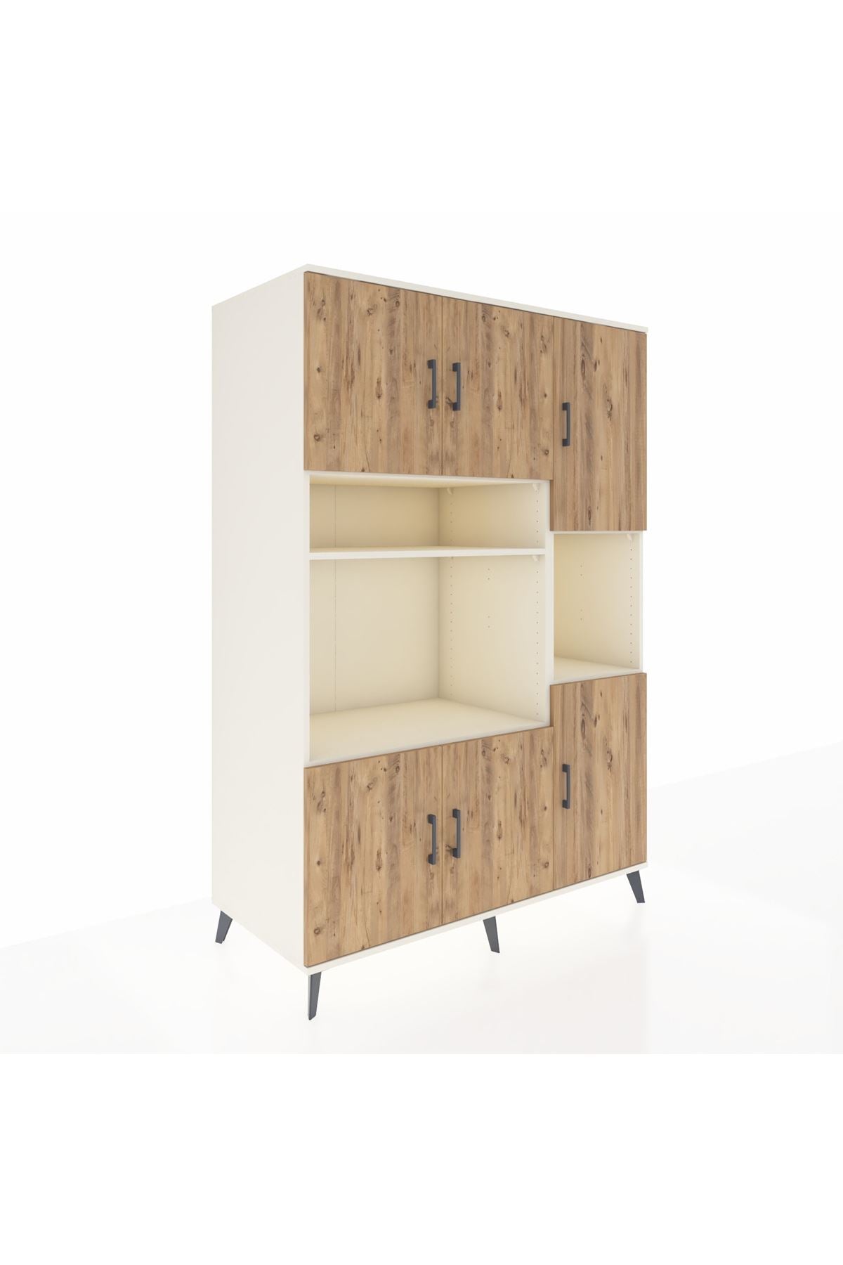 Kronos Dolap 9 Raflı 6 Kapaklı 132x59x195 Aytaşı-Çam/Aytaşı