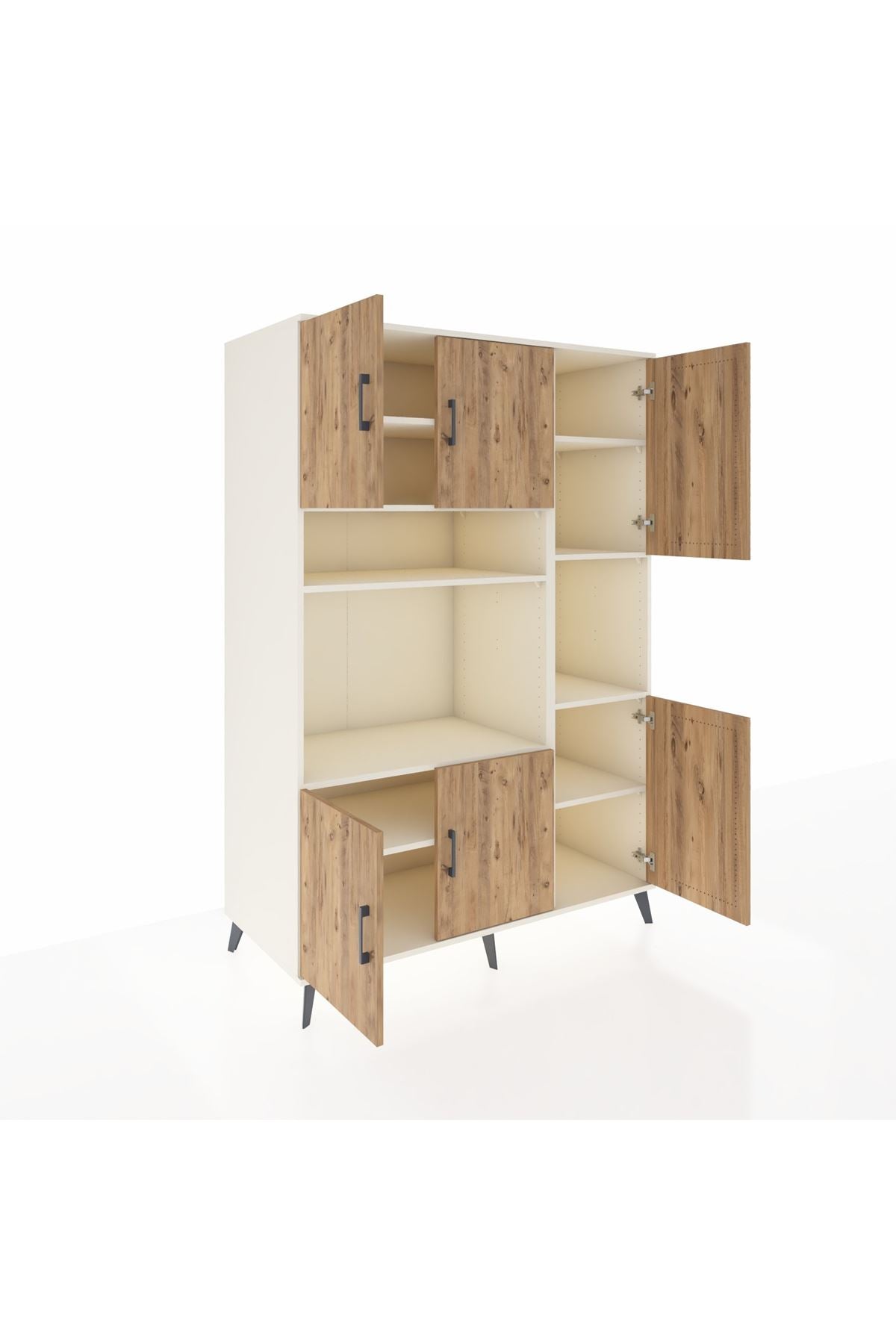 Kronos Dolap 9 Raflı 6 Kapaklı 132x59x195 Aytaşı-Çam/Aytaşı