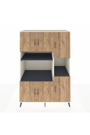 Kronos Dolap 9 Raflı 6 Kapaklı 132x59x195 Aytaşı-Çam/Antrasit