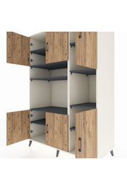 Kronos Dolap 9 Raflı 6 Kapaklı 132x59x195 Aytaşı-Çam/Antrasit