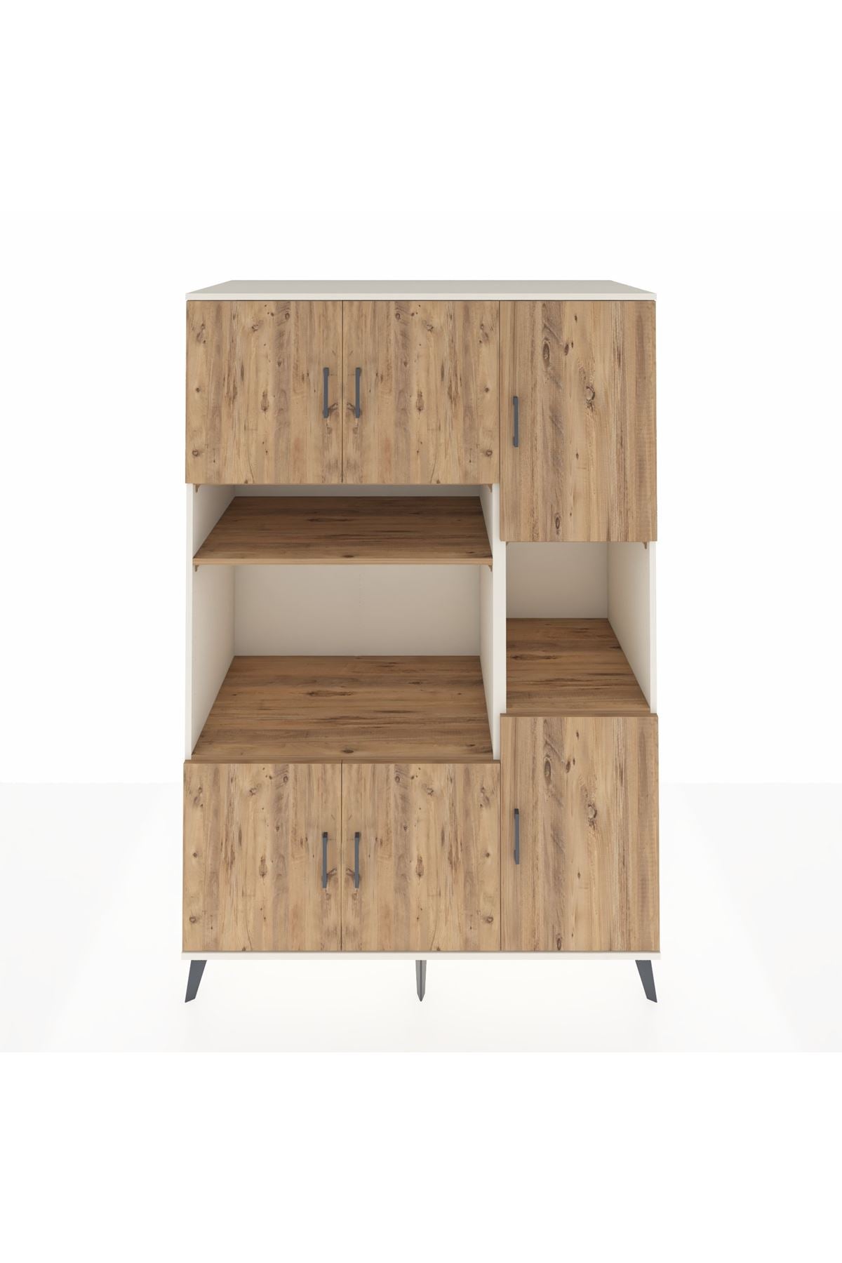 Kronos Dolap 9 Raflı 6 Kapaklı 132x59x195 Aytaşı-Çam/Çam