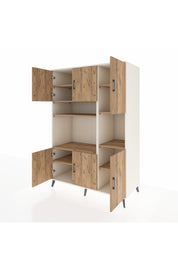 Kronos Dolap 9 Raflı 6 Kapaklı 132x59x195 Aytaşı-Çam/Çam