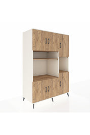 Kronos Dolap 9 Raflı 6 Kapaklı 132x59x195 Aytaşı-Çam/Çam
