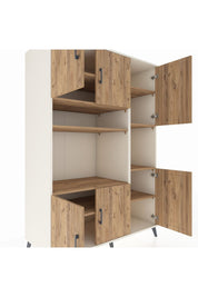 Kronos Dolap 9 Raflı 6 Kapaklı 132x59x195 Aytaşı-Çam/Çam