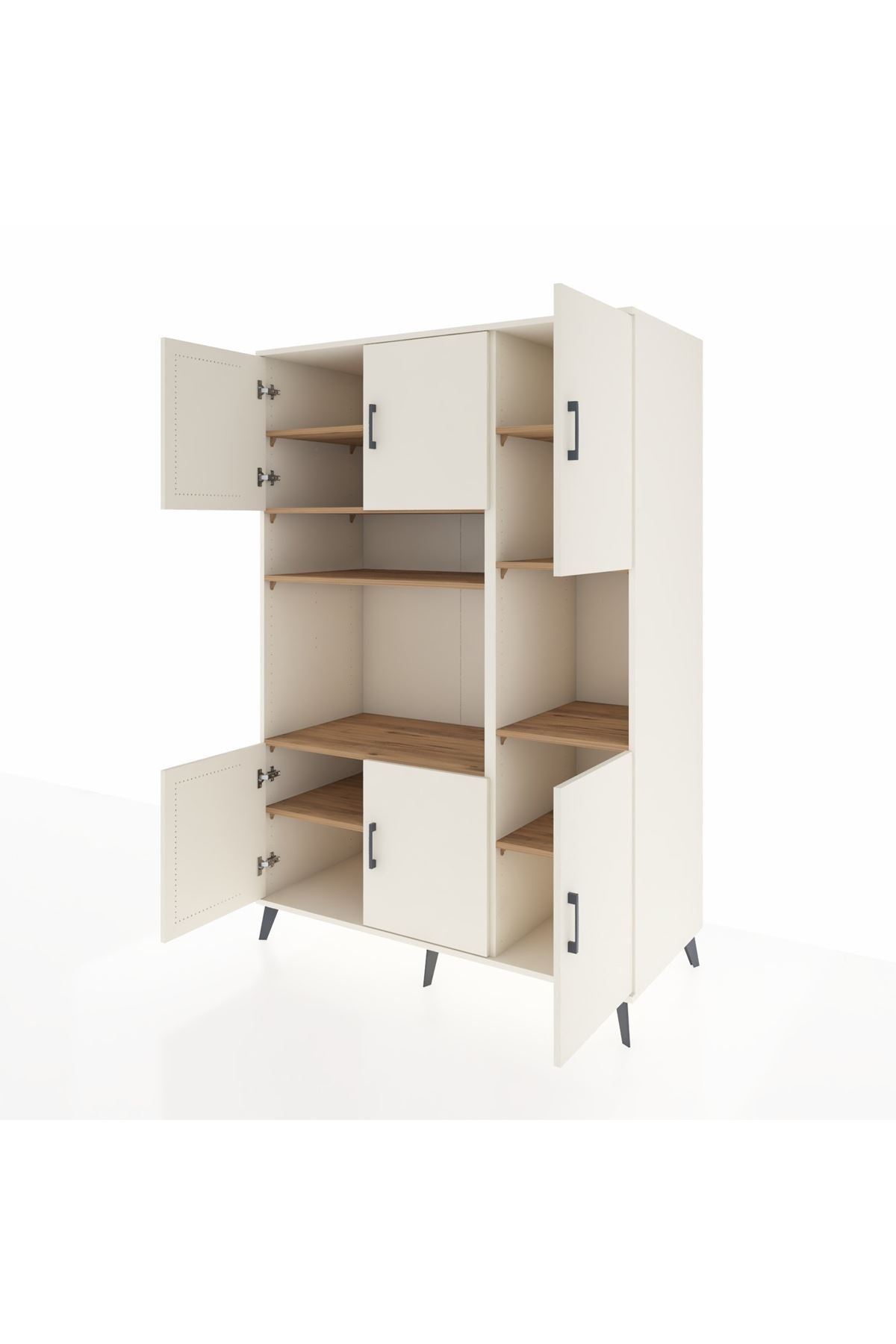 Kronos Dolap 9 Raflı 6 Kapaklı 132x59x195 Aytaşı-Aytaşı/Çam