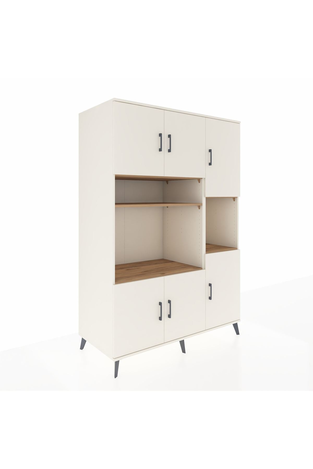 Kronos Dolap 9 Raflı 6 Kapaklı 132x59x195 Aytaşı-Aytaşı/Çam