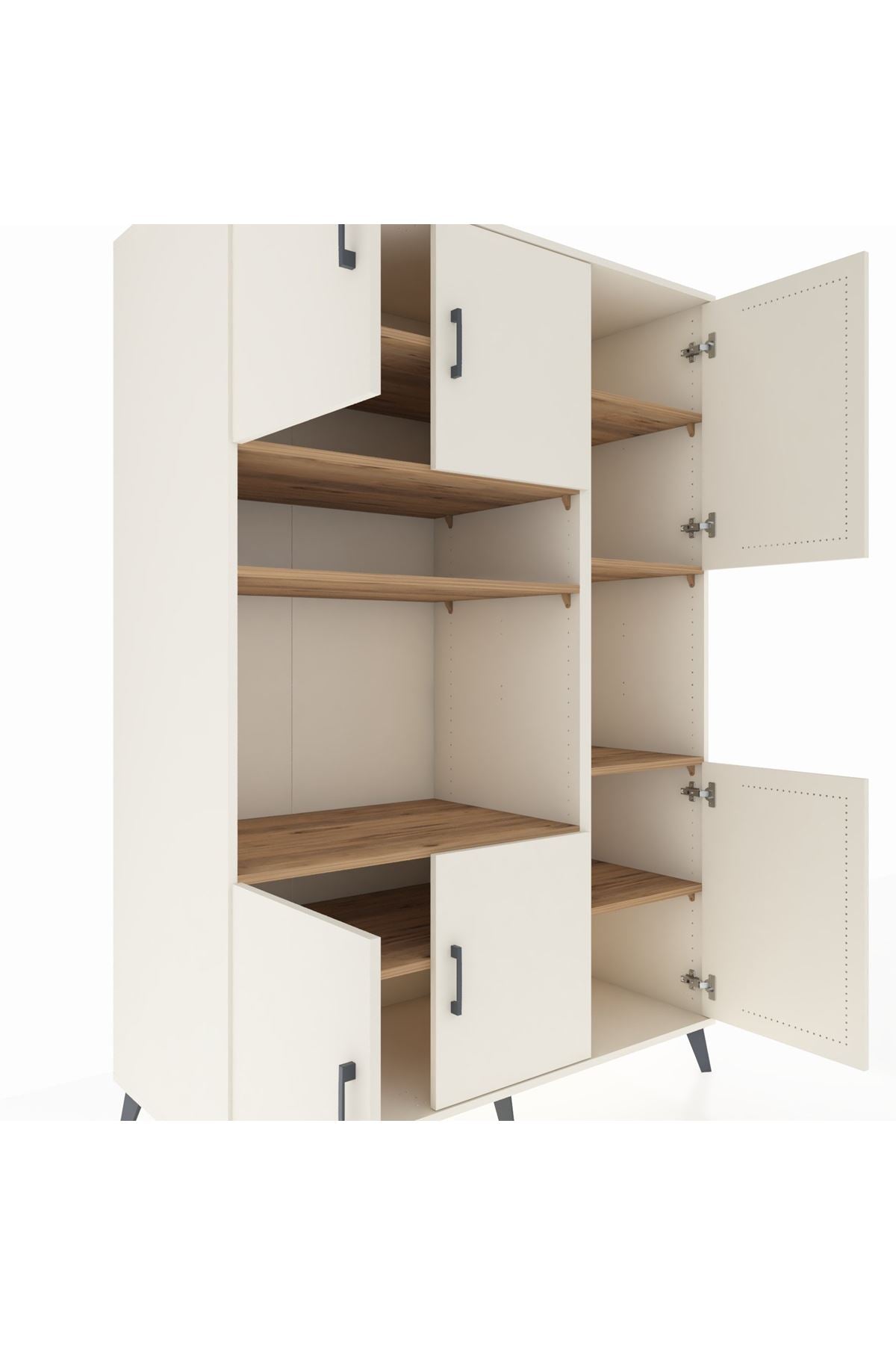 Kronos Dolap 9 Raflı 6 Kapaklı 132x59x195 Aytaşı-Aytaşı/Çam