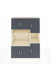 Kronos Dolap 9 Raflı 6 Kapaklı 132x59x195 Aytaşı-Antrasit/Aytaşı