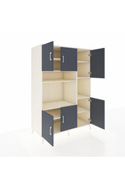 Kronos Dolap 9 Raflı 6 Kapaklı 132x59x195 Aytaşı-Antrasit/Aytaşı