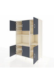 Kronos Dolap 9 Raflı 6 Kapaklı 132x59x195 Aytaşı-Antrasit/Aytaşı