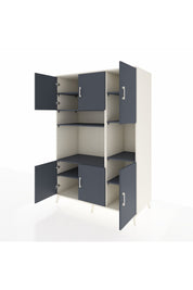 Kronos Dolap 9 Raflı 6 Kapaklı 132x59x195 Aytaşı-Antrasit/Antrasit