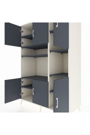 Kronos Dolap 9 Raflı 6 Kapaklı 132x59x195 Aytaşı-Antrasit/Antrasit