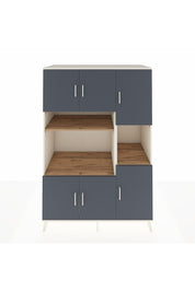 Kronos Dolap 9 Raflı 6 Kapaklı 132x59x195 Aytaşı-Antrasit/Çam