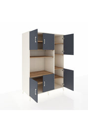 Kronos Dolap 9 Raflı 6 Kapaklı 132x59x195 Aytaşı-Antrasit/Çam