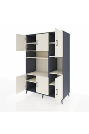 Kronos Dolap 9 Raflı 6 Kapaklı 132x59x195 Antrasit-Aytaşı/Aytaşı