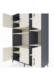 Kronos Dolap 9 Raflı 6 Kapaklı 132x59x195 Antrasit-Aytaşı/Aytaşı