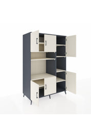 Kronos Dolap 9 Raflı 6 Kapaklı 132x59x195 Antrasit-Aytaşı/Aytaşı