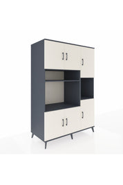 Kronos Dolap 9 Raflı 6 Kapaklı 132x59x195 Antrasit-Aytaşı/Antrasit