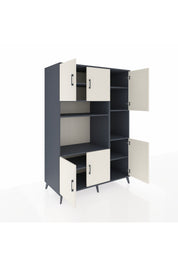 Kronos Dolap 9 Raflı 6 Kapaklı 132x59x195 Antrasit-Aytaşı/Antrasit