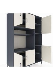 Kronos Dolap 9 Raflı 6 Kapaklı 132x59x195 Antrasit-Aytaşı/Antrasit