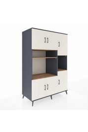 Kronos Dolap 9 Raflı 6 Kapaklı 132x59x195 Antrasit-Aytaşı/Çam