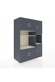 Kronos Dolap 9 Raflı 6 Kapaklı 132x59x195 Antrasit-Antrasit/Aytaşı