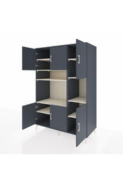 Kronos Dolap 9 Raflı 6 Kapaklı 132x59x195 Antrasit-Antrasit/Aytaşı